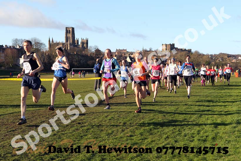 Start of the Womens race Durham Cathedral Cross Country Relays.